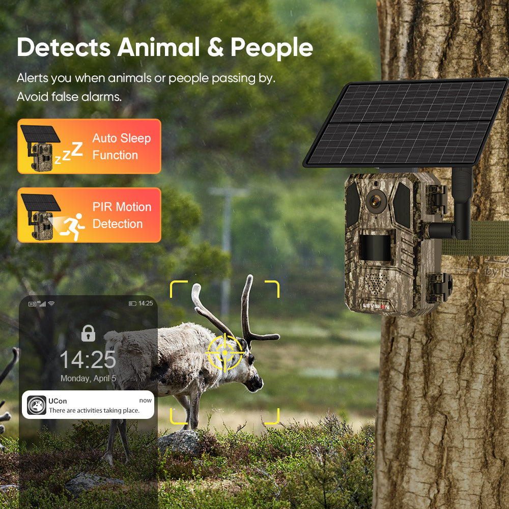 LS VISION 4MP Outdoor 4G Trail Camera Wireless Sim Card IP66 Solar Battery Powered hunting camera 4g