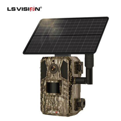 LS VISION 4MP Outdoor 4G Trail Camera Wireless Sim Card IP66 Solar Battery Powered hunting camera 4g