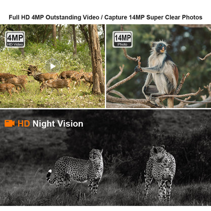 LS VISION 4MP Outdoor 4G Trail Camera Wireless Sim Card IP66 Solar Battery Powered hunting camera 4g