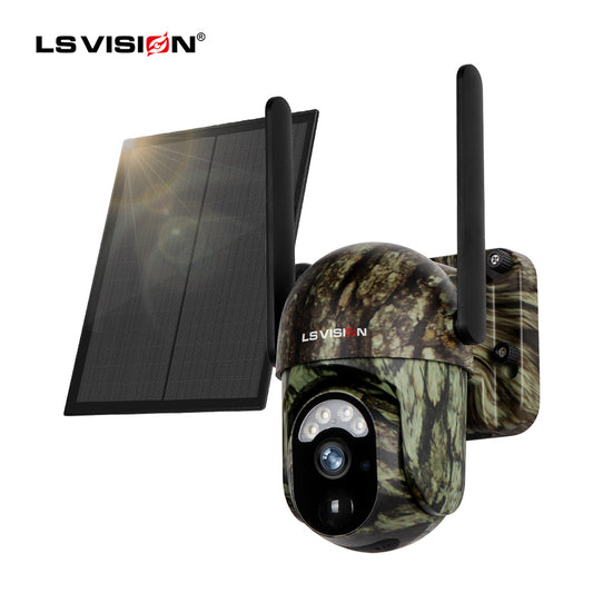 LS VISION Solar 4G Support SIM Card Camo Camera Outdoor Waterproof Detects Animal Hunting Camera